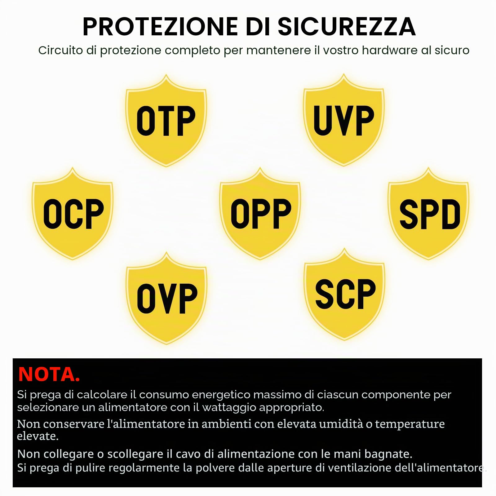 Segotep Alimentatore ATX Gold 80 Plus GN-650 da 650 W, 6+2 pin, PFC, RoHS, ventola silenziosa 120 mm, nero
