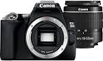 Canon EOS 250D Reflex numérique avec objectif 18-55mm (Noir) (3453C002), Sac EOS, Carte Sandisk Ultra 64 Go, Ensemble de nettoyage et plus (Rénové)