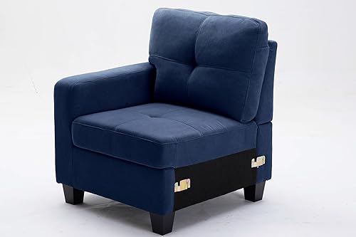 Miniatura 6 de Sofá modular de 4 asientos con otomana de almacenamiento, juego de muebles de sala de estar en forma de L y U para espacios pequeños, espuma