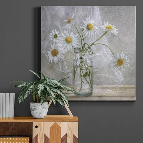 Miniatura 4 de Renditions Gallery Arte de pared de margaritas, decoración en lienzo de alta calidad con envoltura de galería, listo para colgar, 40 pulgadas de