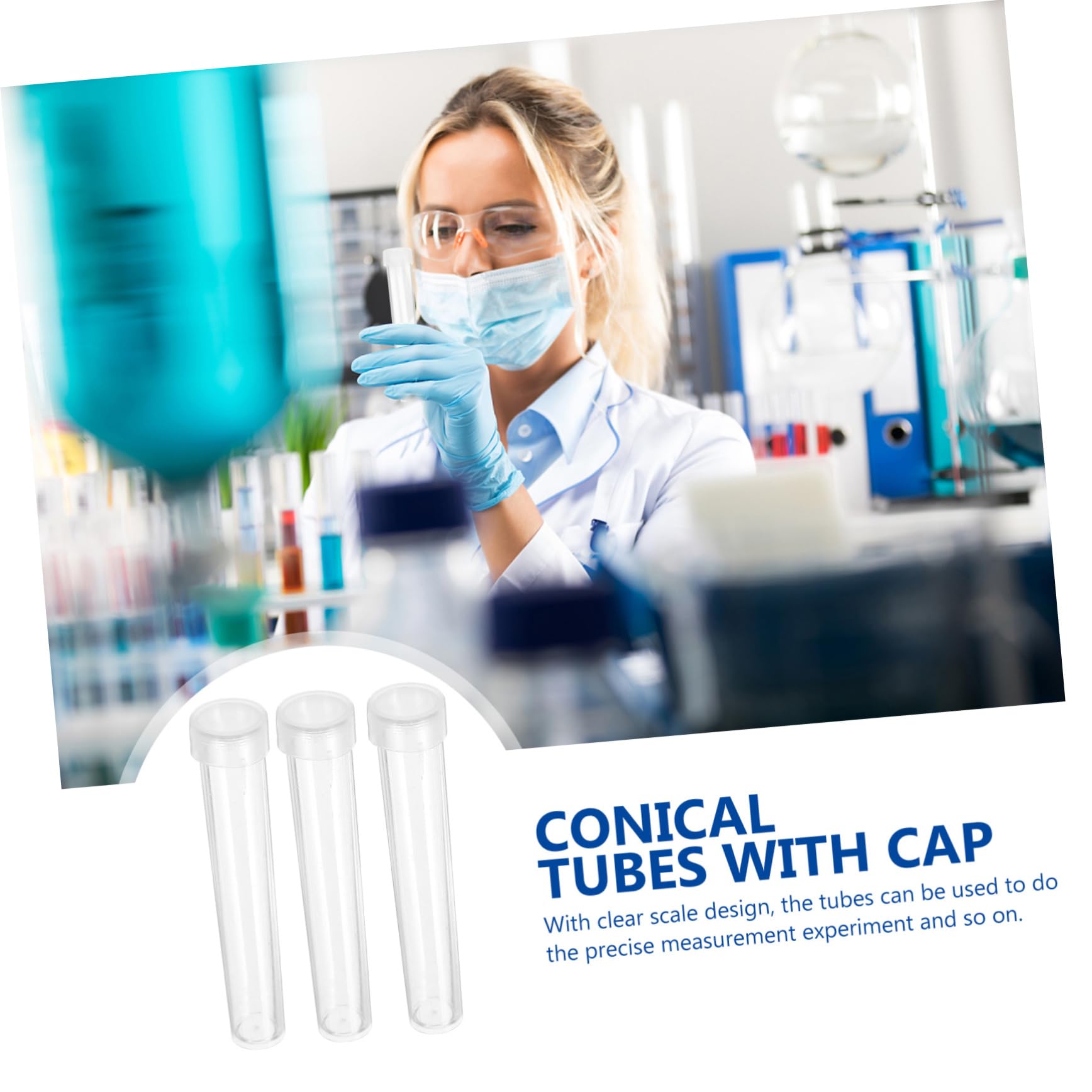 NAMOARLY 25pcs Plastic Test Tube Lids Laboratory Test Tube Storage Leak-Proof Stopper Science Experiment