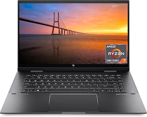 HP 2023 Envy x360 Laptop convertible 2 en 1, pantalla táctil FHD de 15.6 pulgadas, AMD Ryzen 7 5825U (Beats i7-12650H), 16 GB de RAM, SSD de 512 GB,