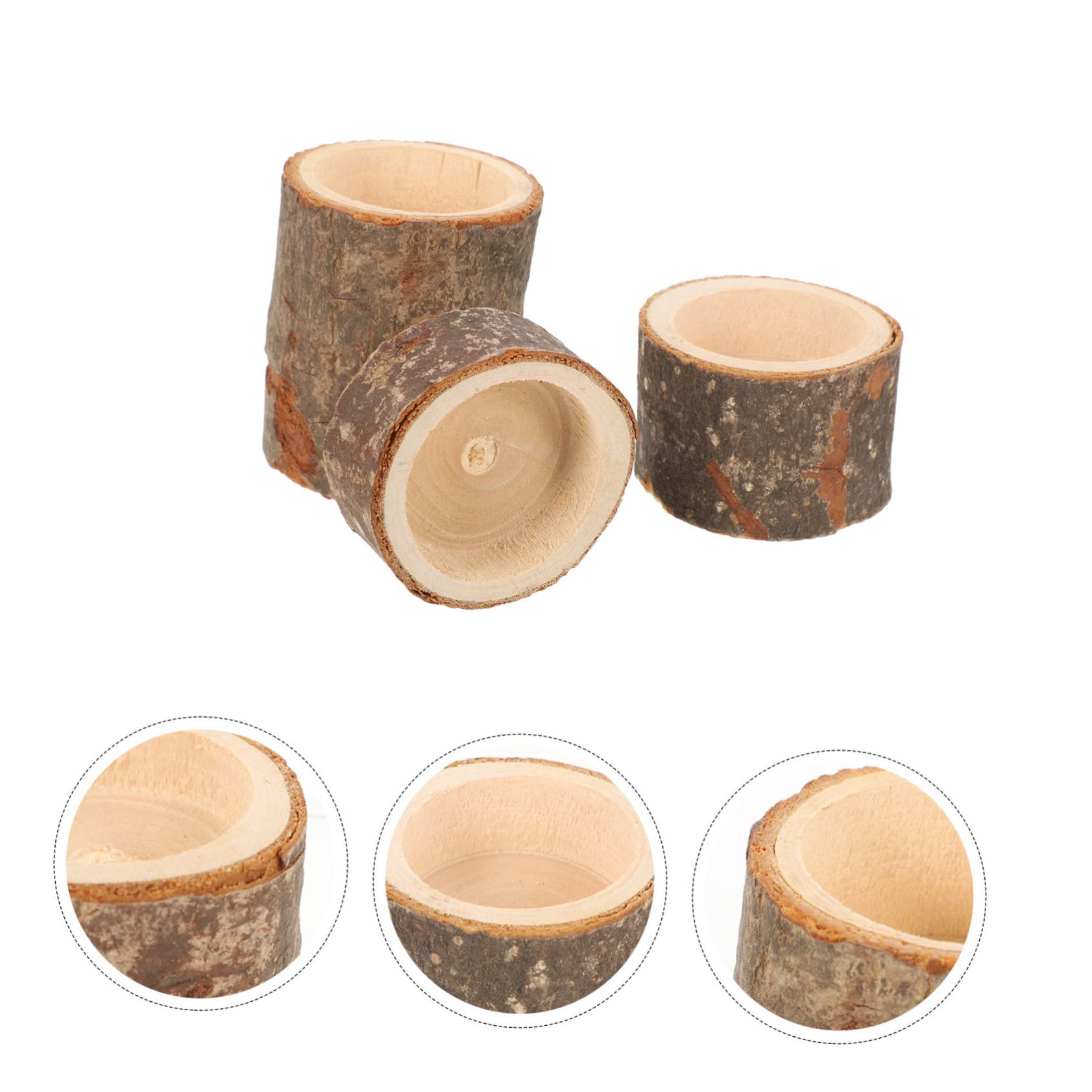 Cabilock 5 Sätze Kerzenhalter Aus Holz Vintage Dekoration Retro Dekoration Kerzenmanschette Herstellung Gold Kerzenhalter Für Den Haushalt Kleiner Kerzenständer Aus Holz Hölzern 3 Stück * 5
