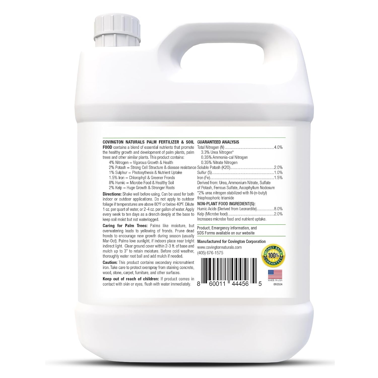 Best Liquid Palm Tree Fertilizer – Indoor Outdoor Plant Food for All Types – Slow Release Fertilizer – Liquid Plant Food – Rich Soil Food with Kelp - Made in USA