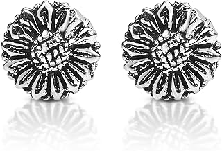 Minimalist Sunflower .925 Sunshine Boho Sterling Silver Stud Earrings | Cute Sterling Silver Stud Earring for women | Flower Stud Earrings | Vintage Stud Earrings, Sterling Silver Metal, not known