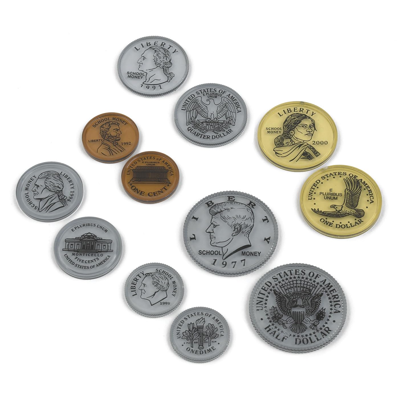 EAI Education Transparent Coins - Set of 50