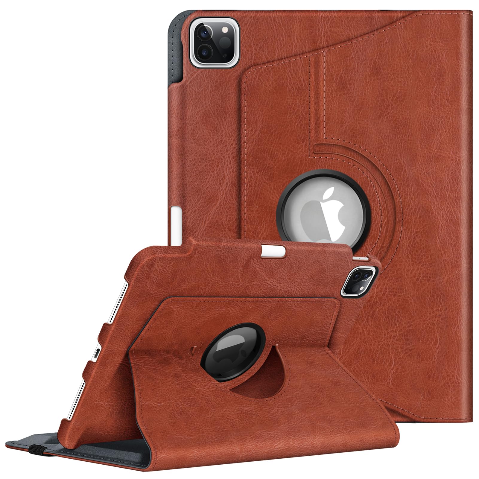 Fintie iPad Pro 11 inch Case (4th/3rd Generation) 2022/2021, 360 Degree Rotating Case with Pencil Holder, Sleep/Wake Mode, Also Fits iPad Pro 11 inch 2nd/1st Gen-Vintage Brown