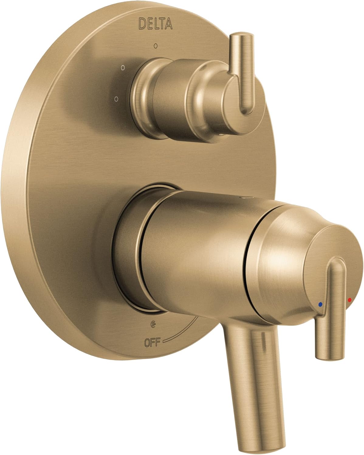 Delta T27T859 Trinsic 17T Series Thermostatic Valve Trim with Integrated Volume Control and 3 Function Diverter for Two Shower Applications - Less Rough-In - Champagne Bronze