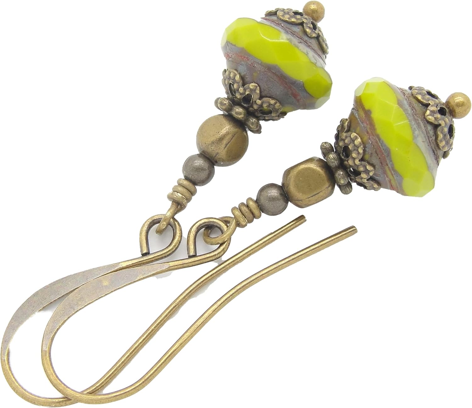 Little Cloud Cap Jewelry Chartreuse Green Earrings