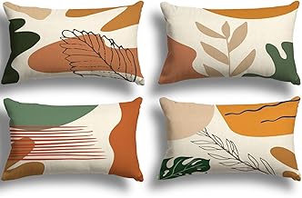 ZWJD Lot de 4 Housses de Coussins 30x50 Motif Géométrique Housses de Coussin Décoratives en Coton Lin Taie Oreiller de Canapé Housse De Coussincarré pour Lit Voiture De La Maison Canapé 30 x 50