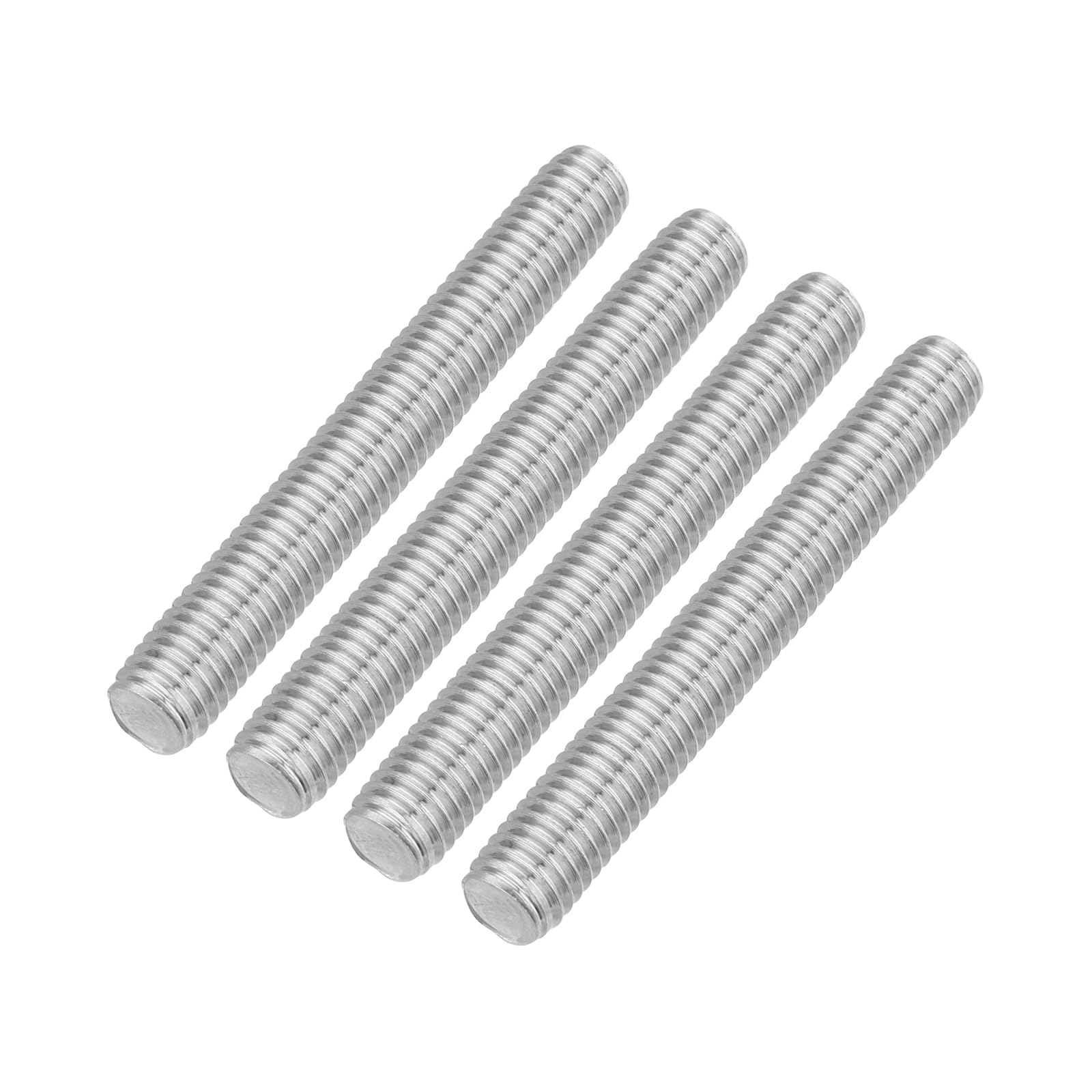 uxcell 4Pcs Fully Threaded Rod, M8 x 60mm 304 Stainless Steel Right Hand Thread Bar Studs M8-1.25 Thread Pitch for Furniture Machinery Assembly