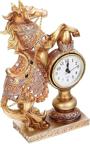 IMIKEYA Reloj de caballo auspicioso decoración del hogar reloj despertador vintage antiguo reloj despertador mesa despertador reloj despertador mesa