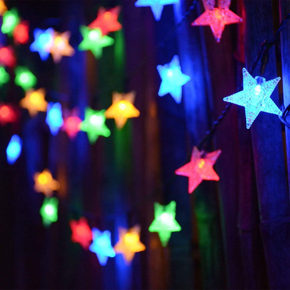 Abkshine Solar String Lights,Multicolor Outdoor Christmas Lights, Waterproof Solar Powered Decorative Garden Lights for Patio Gazebo Fence Yard Window Wall Umbrella Decoration