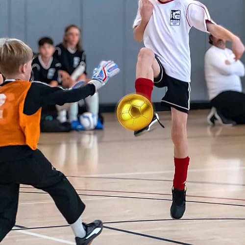 Miniatura 4 de Linkidea Balón de fútbol de color oroplateado, balón de fútbol oficial de tamaño de partido dorado, idea de regalo para fútbol de estilo libre y
