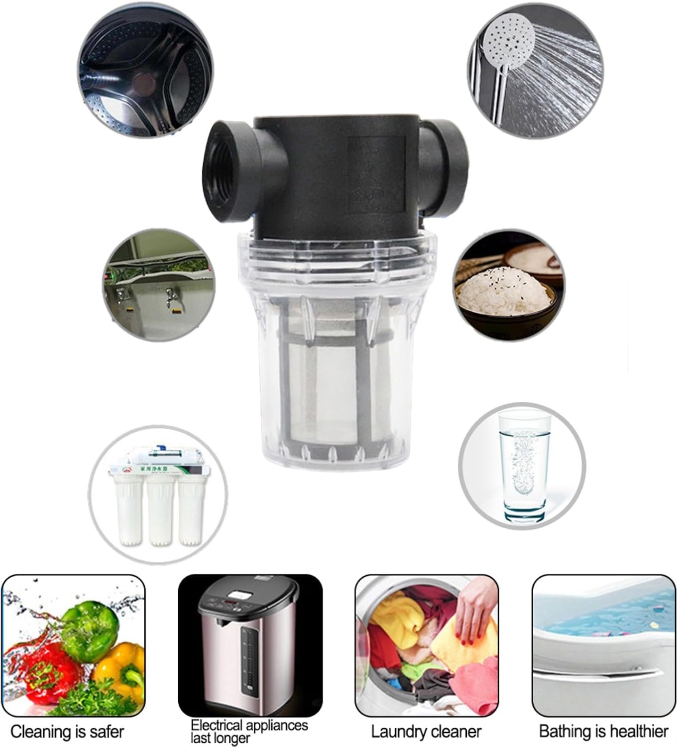 Water Filtration, Pipeline Filter, 1 Inch Pipeline Filter Garden Pond Inline Mesh Sieve Water Pump Filter Irrigation High Flow Pipeline for Garden Watering(1 inch)(1/2 inch)
