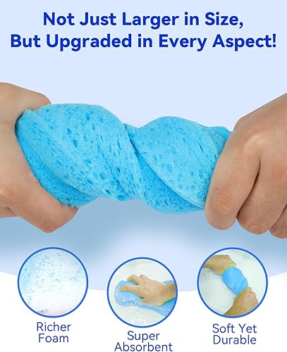 Miniatura 5 de Esponja de lavado de autos, esponjas multiusos grandes para limpieza, kit de limpieza de espuma de 2.4 pulgadas de grosor, esponjas para platos,