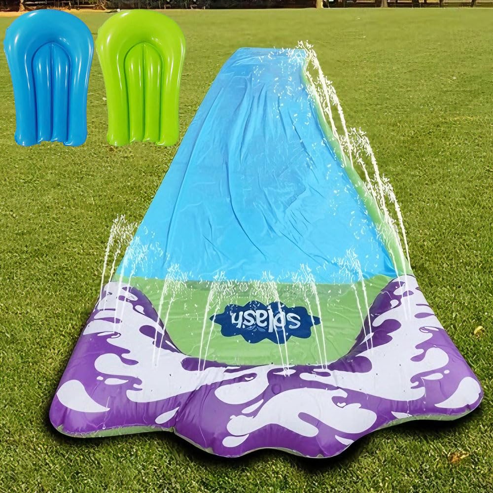 Scivolo d'Acqua da Giardino per Bambini – Scivolo Gonfiabile da 480 Cm (15,8 Piedi) con 2 Bodyboard, Spruzzatore Integrato E Tanto Divertimento per Bambini E Adulti (Uso Esterno)