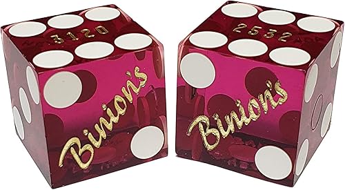 Par de dados de 0.748 in con números de serie a juego Auténticos dados de mesa de casino de Las Vegas (Binion's Purple Polished))