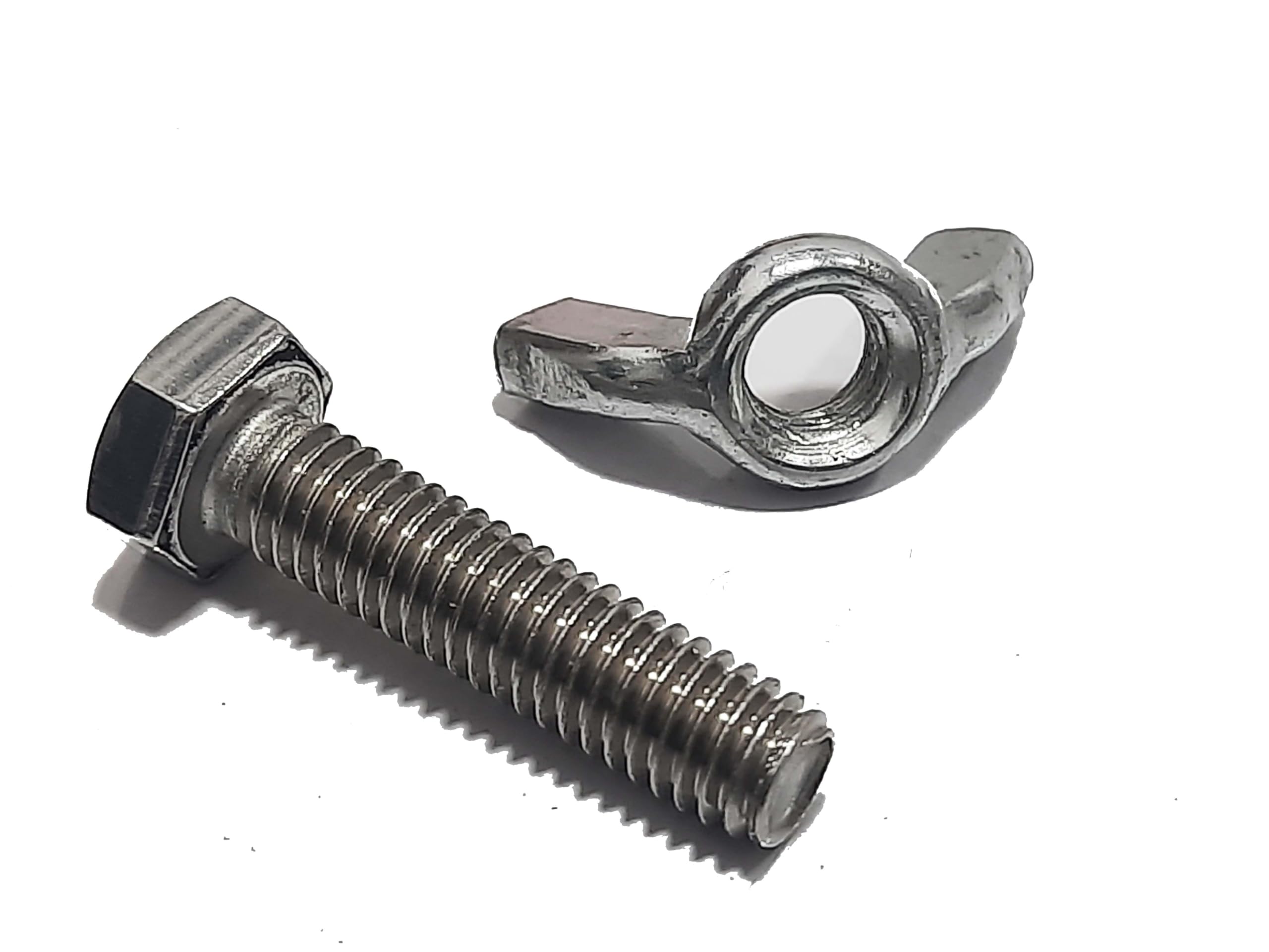Tia Butterfly Wing Bolt Stainless Steel & Butterfly Wing Nut Silver Zinc Plated Wing Nut Bolt Fasteners (Steel M6x25, 4Pcs)-image-17