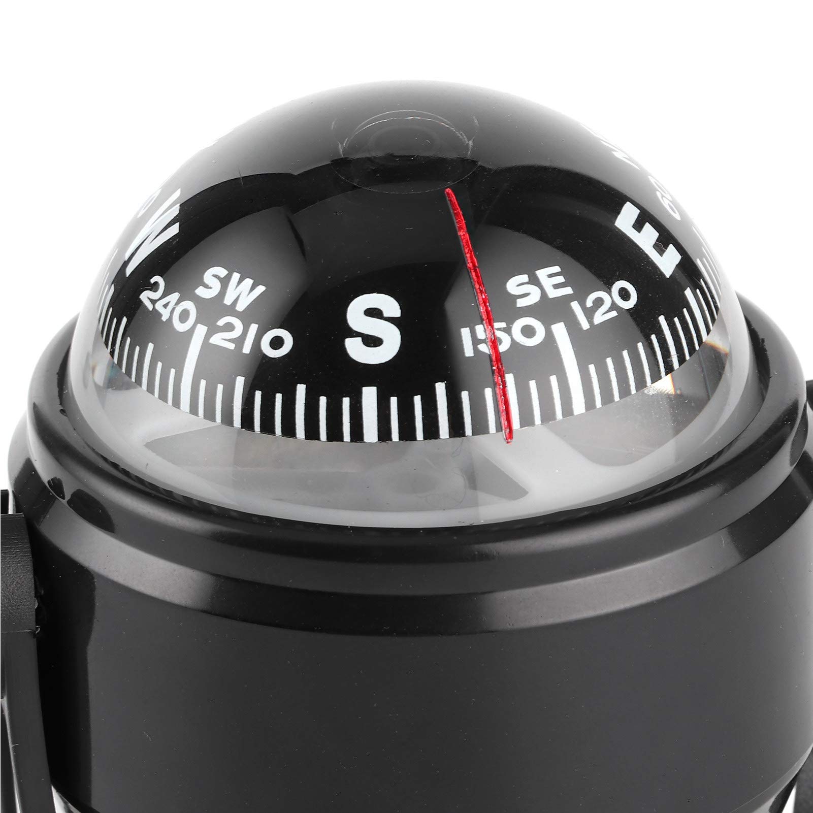 Keenso Boussole Marine à LED 12 V, Boussole de Navigation Pivotante éclairée avec Réglage de la Déclinaison Magnétique pour Bateaux, Yachts, Navires, Véhicules, Voyages en Plein Air