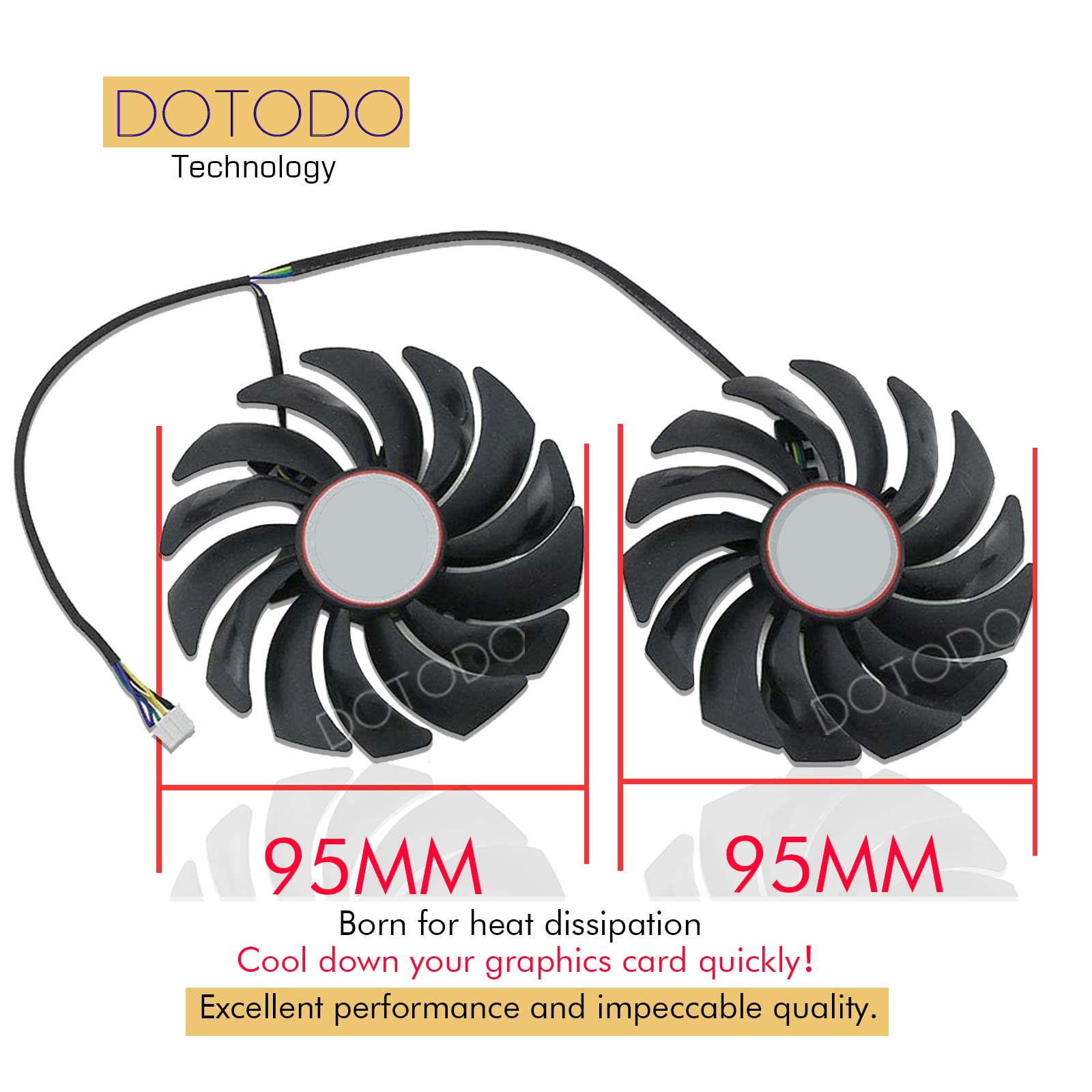 Ventilateur de refroidissement 95 mm PLD10010S12HH DC12 V 0,40 A pour MIS RX470 570 480 580 GTX1080Ti 1080 1070 1060