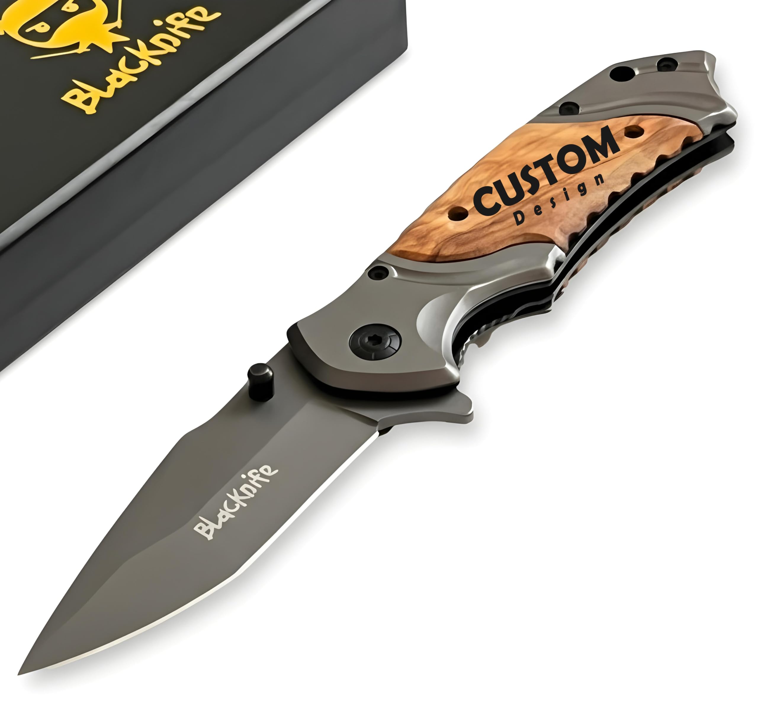 Sponsored Ad - BlackKnife Personalized Pocket Knife – Engraved Name & Icon | Custom Gift for Dad, Husband, Groomsmen | Outdoor, Fishing & Camping