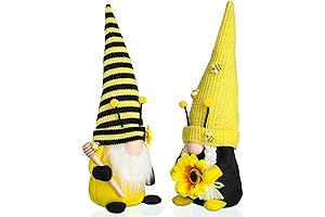 2PCS Bumble Bee Gnomes Handmade Spring Summer Plush Decor Dolls