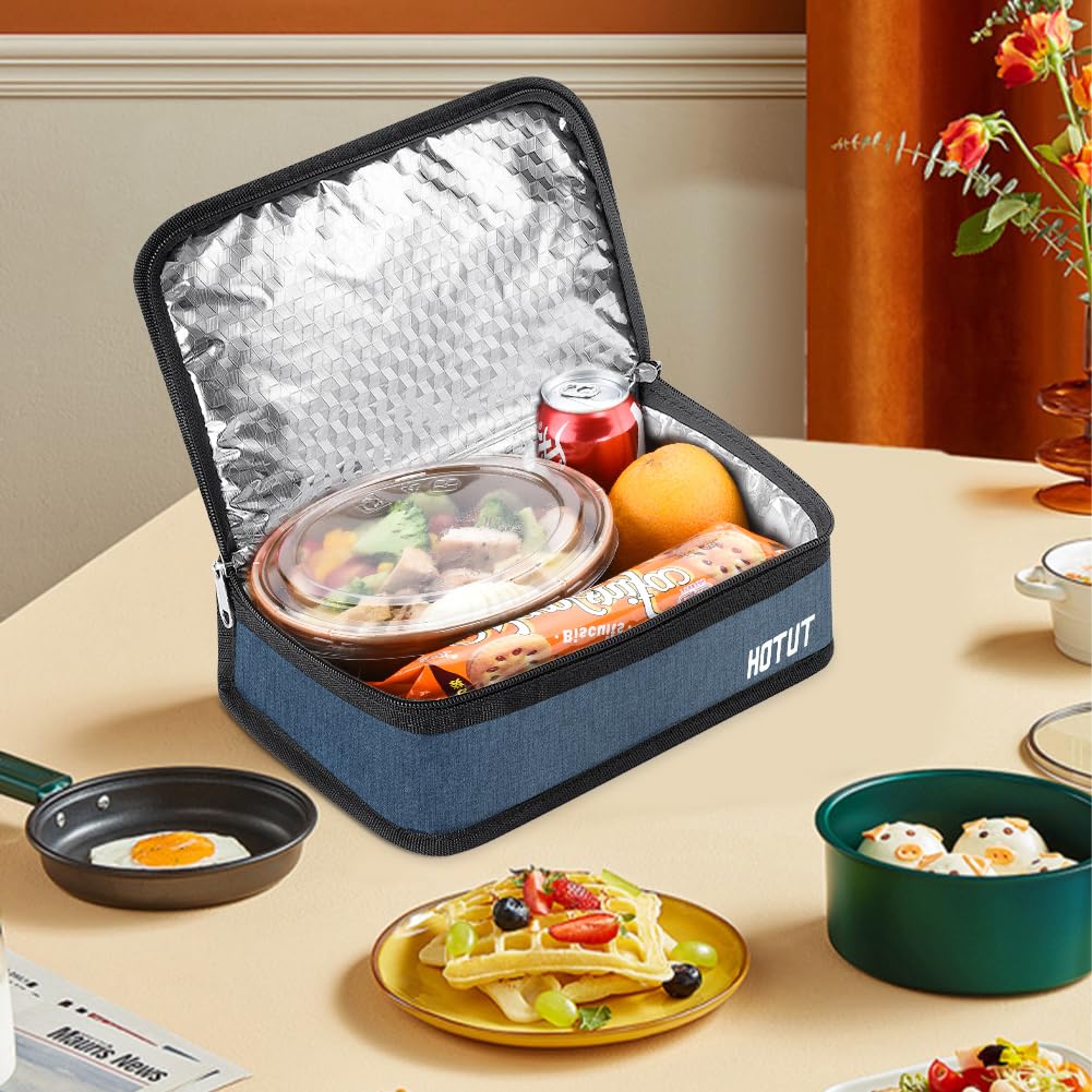 HOTUT Torba na lunch, mała izolowana torba chłodząca, izolacyjna torba piknikowa z uchwytem, składana torebka piknikowa, izolowana torba dla mężczyzn i kobiet, przenośna torba na lunch, do pracy, dla
