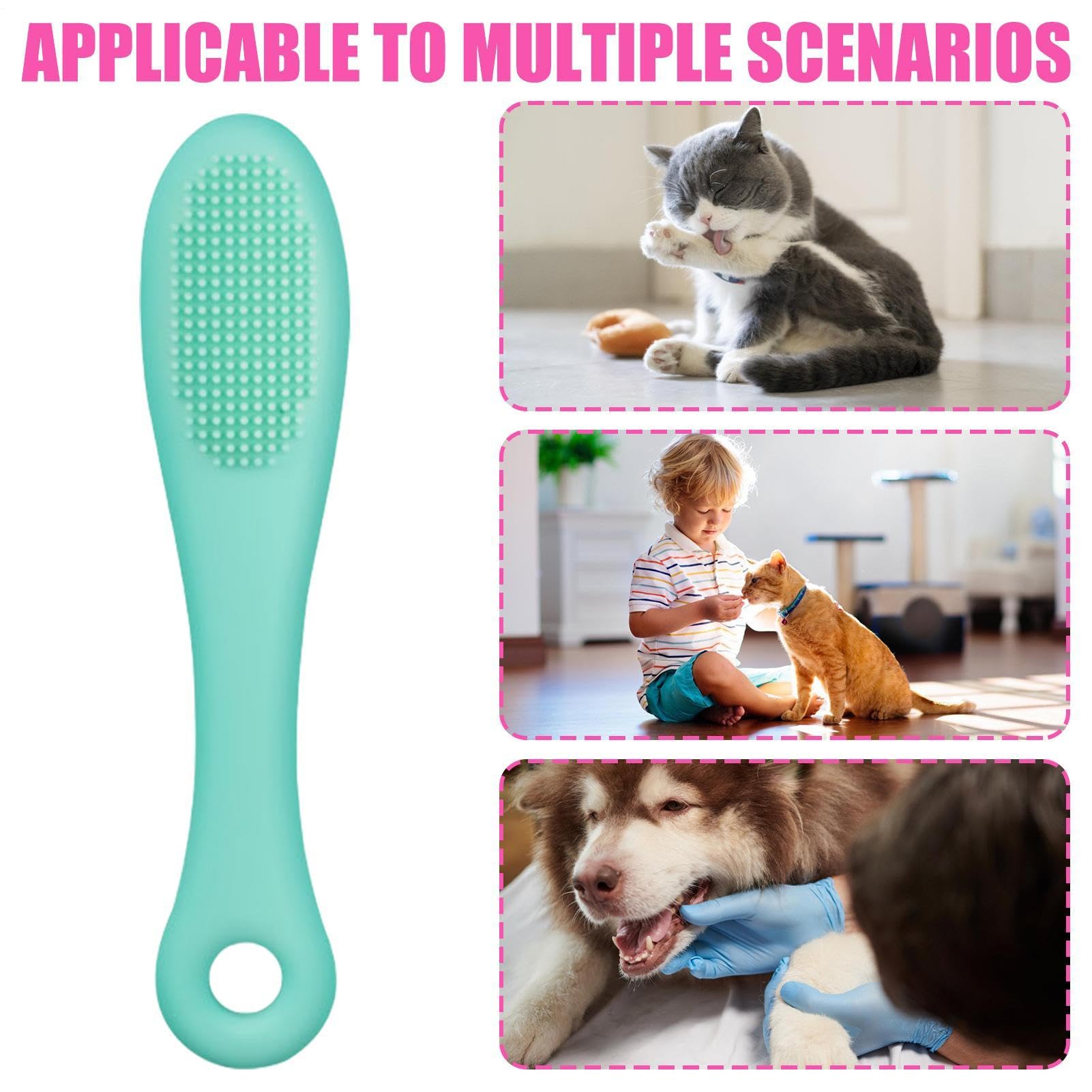 Spazzolino da denti per di gatto, spazzola per mento di gatto -Spazzolino | da denti in silicone per animali domestici con spazzola per dita | Detergente per il mento del gatto, spazzolino da dent