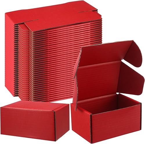 Miniatura 7 de Ireer Paquete de 50 cajas de envío negras de cartón corrugado, cajas de regalo con tapas, cajas de correo a granel para pequeñas empresas para