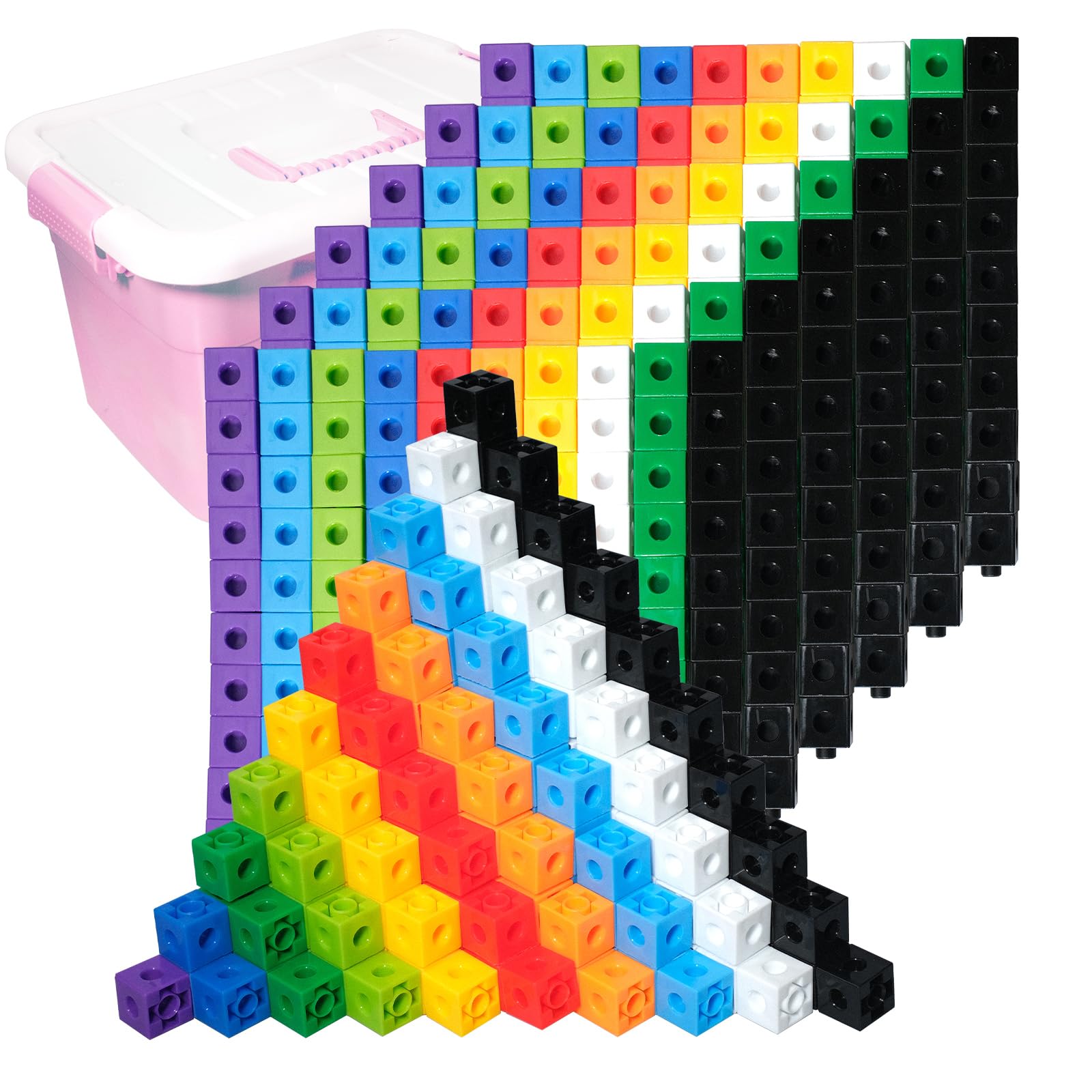 701 Pcs Linking Cubes 2cm Math Counting Blocks with Storage Box