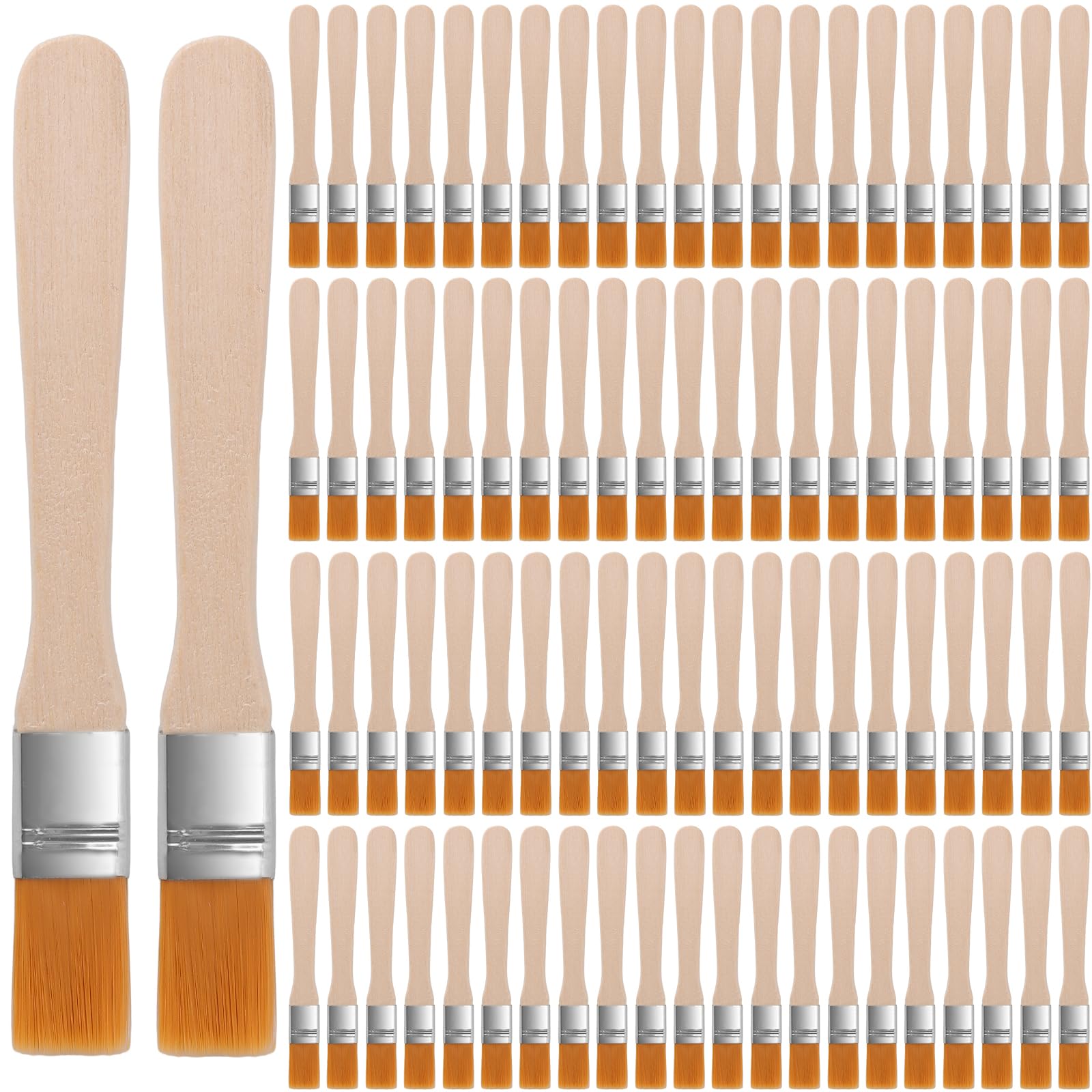 HONYUET 0.5 Inch Chip Paint Brushes, 100 Pack, 15mm Small Painting Brushes with Wood Handle for Wall, 13 x 1.5cm