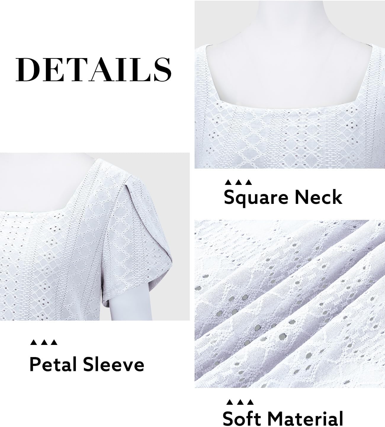Siddhe Plus Size Tops for Women Petal Short Sleeve Square Neck Shirts Casual Trendy Blouses 2026 Spring Fashion XL-5XL - Image 5