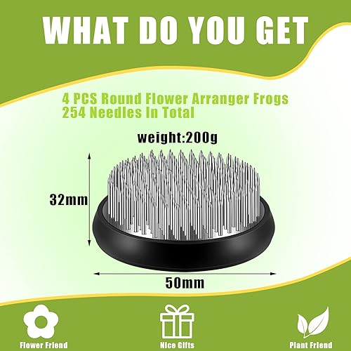 Miniatura 2 de 4 unidades de ranas florales de 2 pulgadas, arreglo floral, rana redonda, floral, arreglo floral, soporte de alfiler, soporte de flores japonesas,