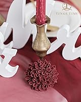 Vista 7 de TINGE TIME Flores falsas de aspecto real para decoración, 25 flores artificiales de dalia burdeos con tallo para ramos de boda, centros de mesa