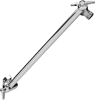 SparkPod 11-Inch Solid Brass Adjustable Shower Head Extension Arm - Flexible Height & Angle for Rain Showers, Universal Fit Polished Chrome