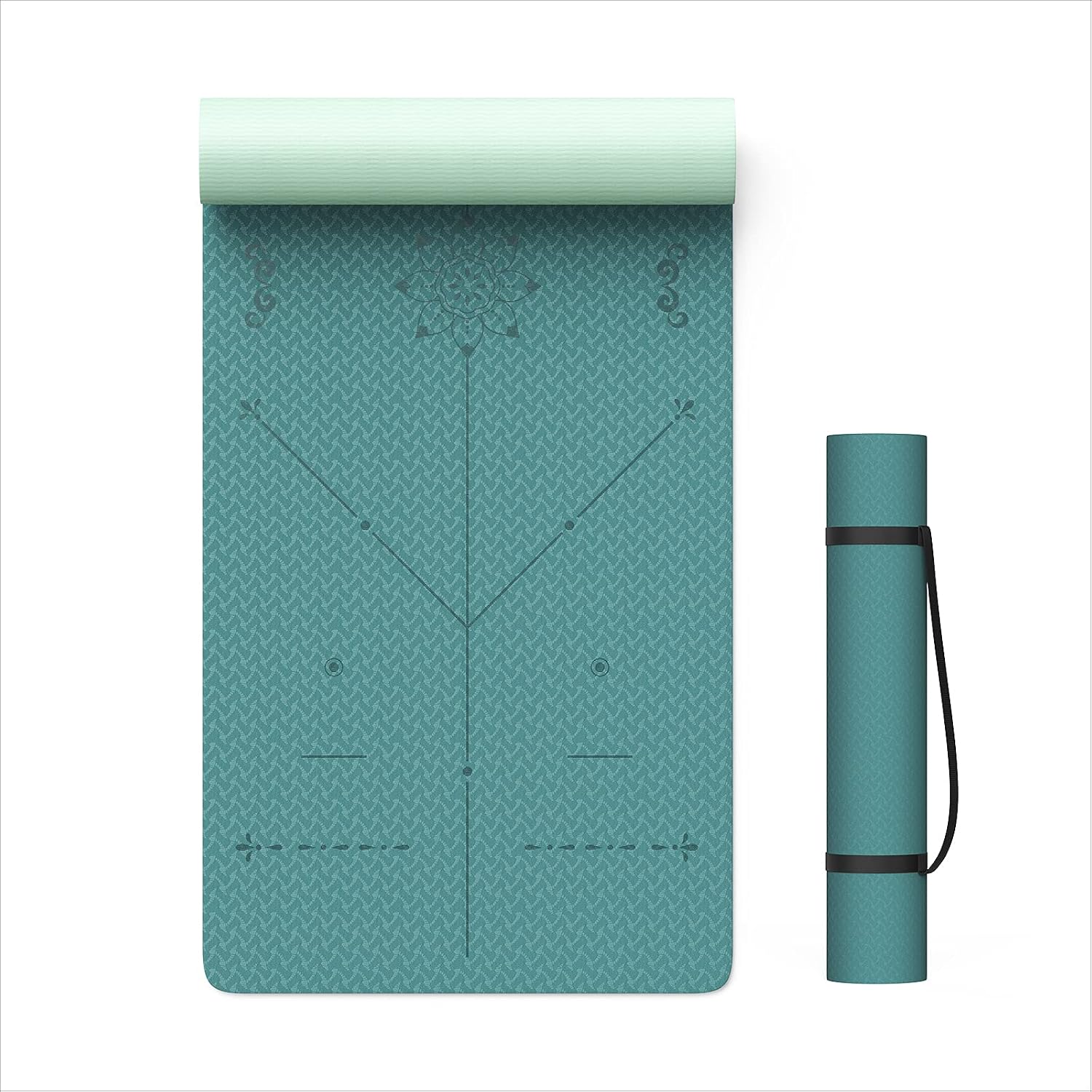 Ciays Yoga Mat High Density Exercise Mat Eco-Friendly TPE Workout Mat Non-Slip Anti-Tear Avoiding Pain in Yoga, Pilates & Floor Exercises for Men & Women, Black, Purple, Grey, 72"L x 24"W x 1/4''