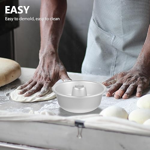 Miniatura 5 de Hemoton Molde redondo de acero inoxidable, plateado, 12 pulgadas