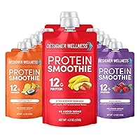 Vista 10 de Designer Wellness Batido de proteínas, fruta real, 0.42 oz de proteína, bajo en carbohidratos, cero azúcar añadido, sin gluten, sin OMG, sin