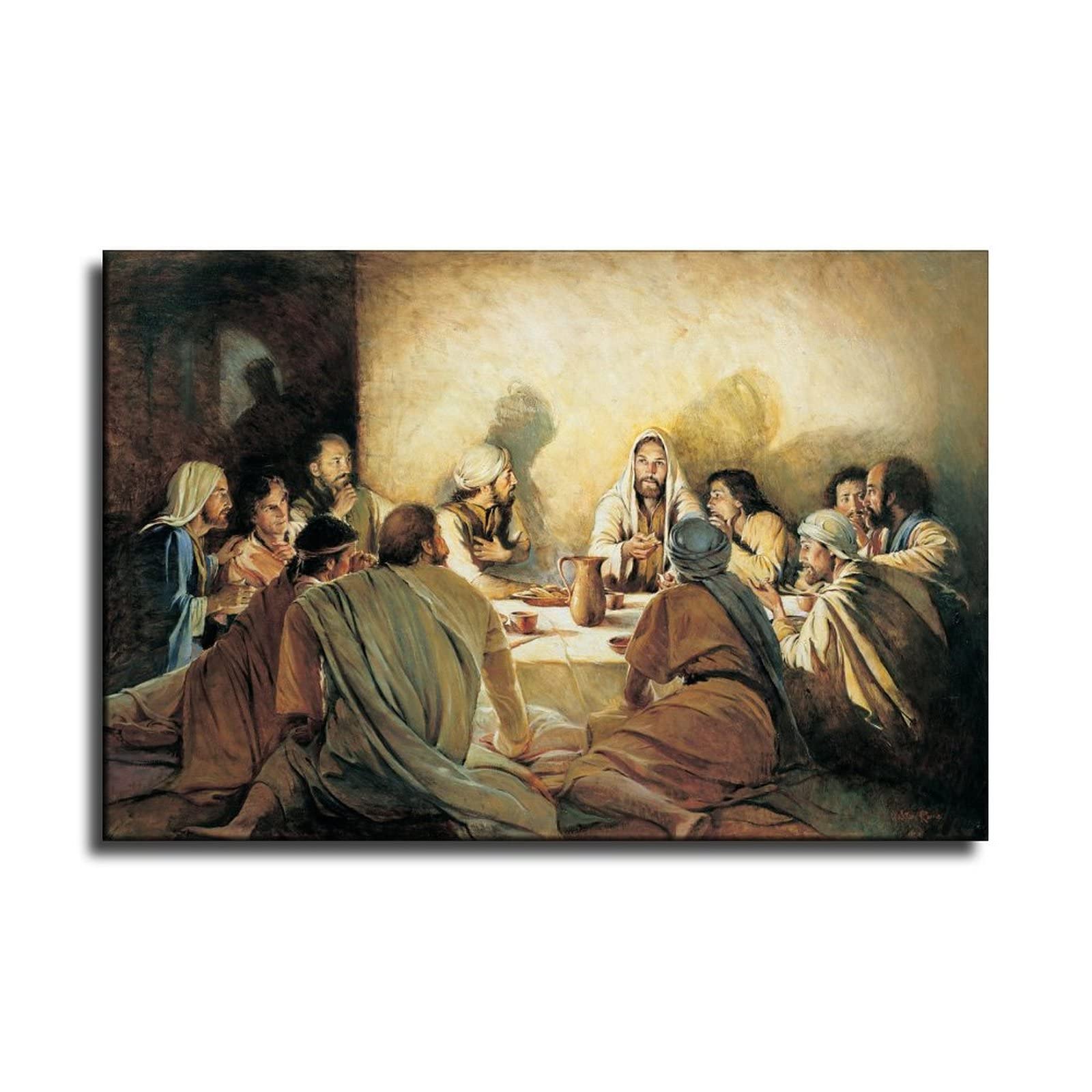 FireDeer Catholic Jesus Poster Print On Canvas Painting Christian God Pictures for Living Room No Frame (The Last Supper Baptism Holy Communion And Priest,16x24inch)