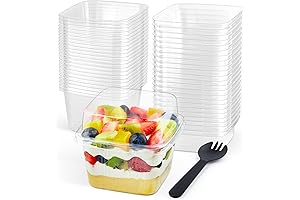 Zezzxu 50 Pack 8-Ounce Clear Trifle Cups
