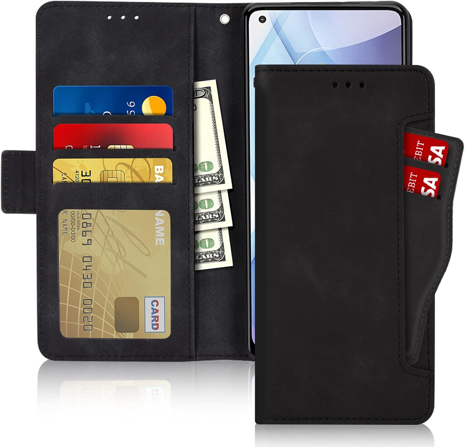 FYY Wallet Case for Motorola Moto G Power 6.6 inch 2021, Premium PU Leather Wallet Case Flip Folio Stand Cover with [Card Slots] and [Note Pocket] for Moto G Power 6.6" 2021 Black
