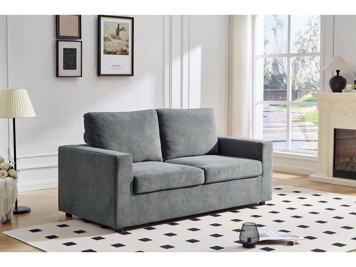 Habitat et Jardin Canapé Convertible Express en Tissu Elena - 3 Places - Couchage 140 cm - Gris