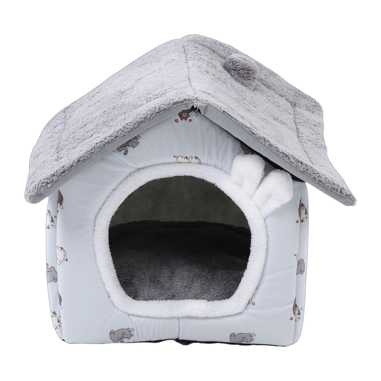Cuccia Chiusa per Gatti da Interno, Tenda Calda per Grotta per Animali Domestici con Cuscino Lavabile Rimovibile, Accogliente Rifugio per Gatti e Cani di Piccola Taglia, 14,96x14,17x14,17