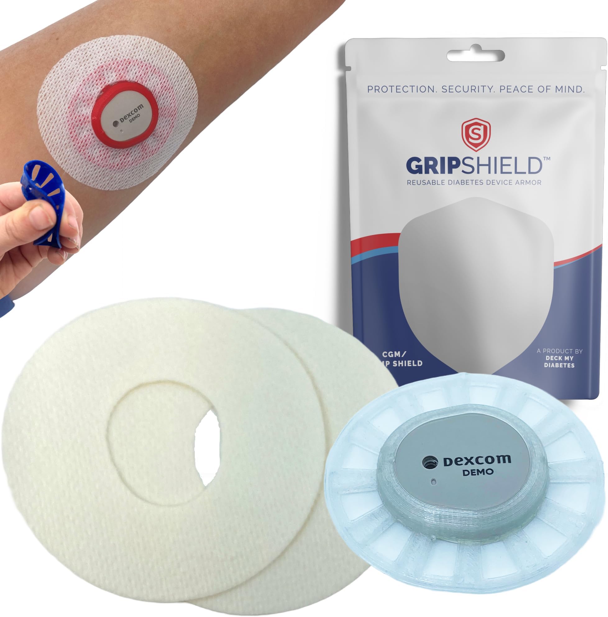 Dexcom G7 GripShield Flexible and Reusable CGM Armor-Protection from Accidental Bumps (Crystal Clear)