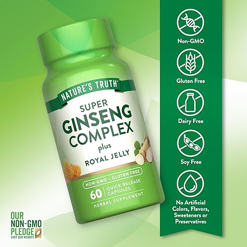 Miniatura 3 de Super Ginseng Complex | 60 cápsulas | con jalea real | de extracto de ginseng | sin OMG, suplemento sin gluten | por Nature's Truth