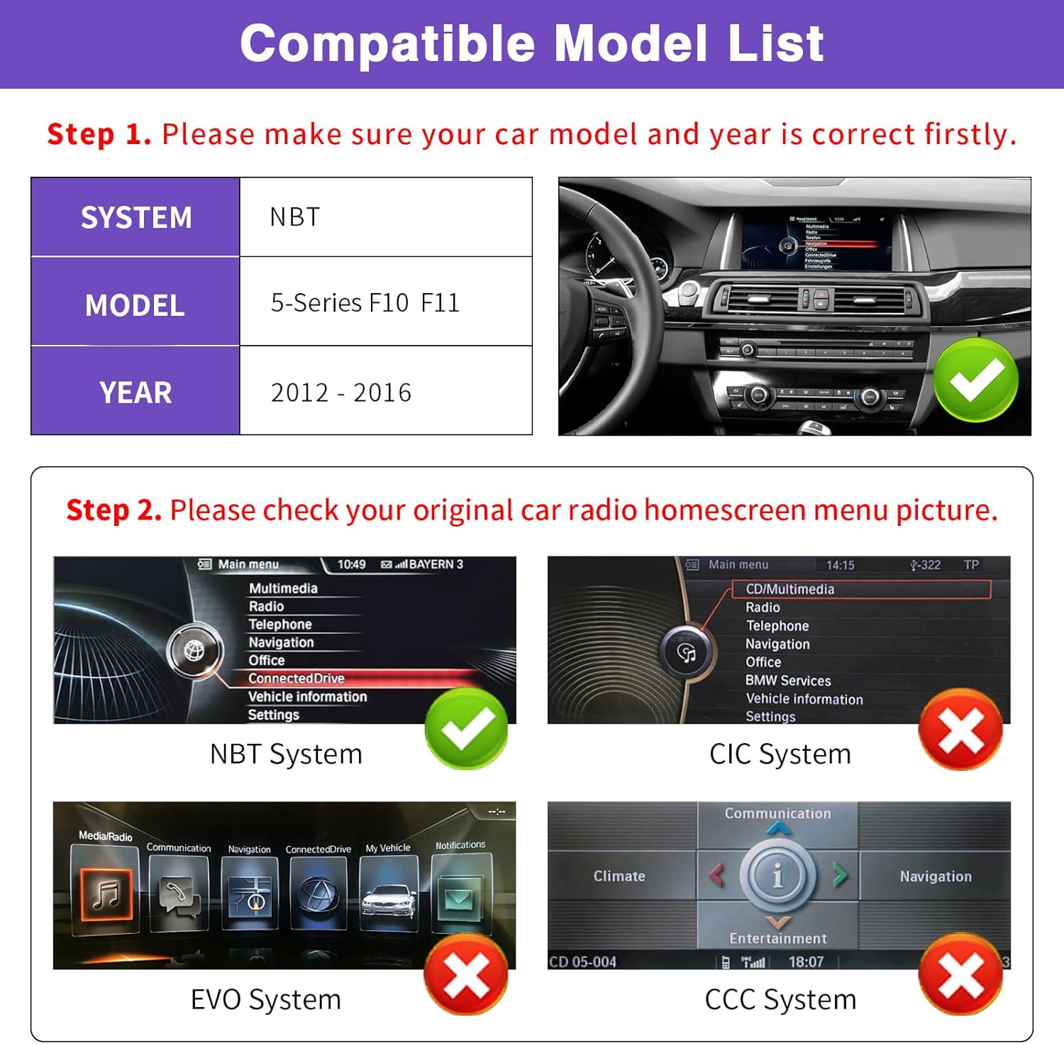 NINETOM 2026 Upgraded 12.3" Ultra-Narrow Touchscreen Wireless CarPlay Android Auto Receiver Compatible with BMW 5 Series F10/F11 (2012–2016), for NBT System