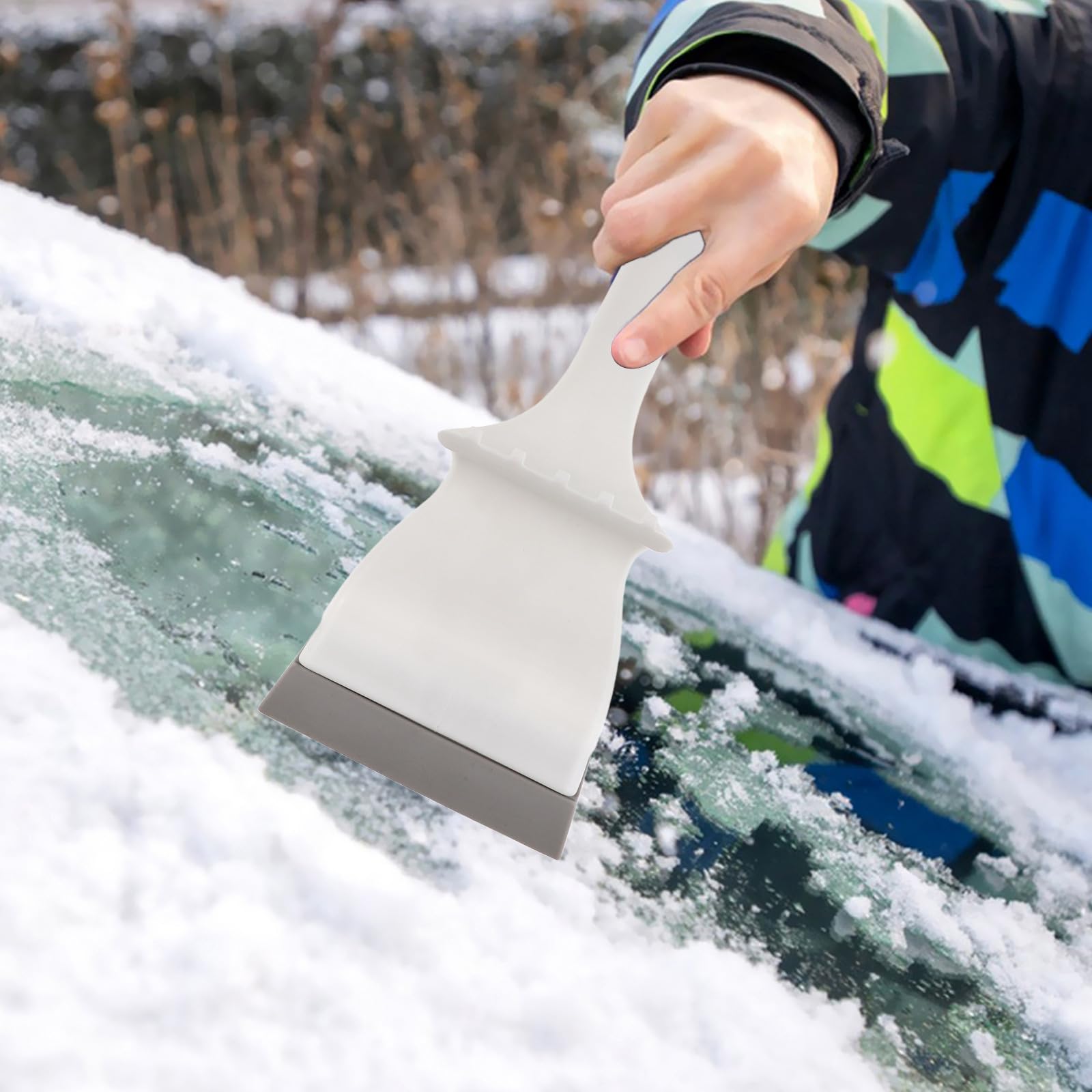DOITOOL 5 Pièces Brosse à Neige et Grattoir à Glace en Alliage D'aluminium avec Poignée Ergonomique pour Pare-Brise de Voiture, Outil Multifonctionnel de Déneigement en Conditions