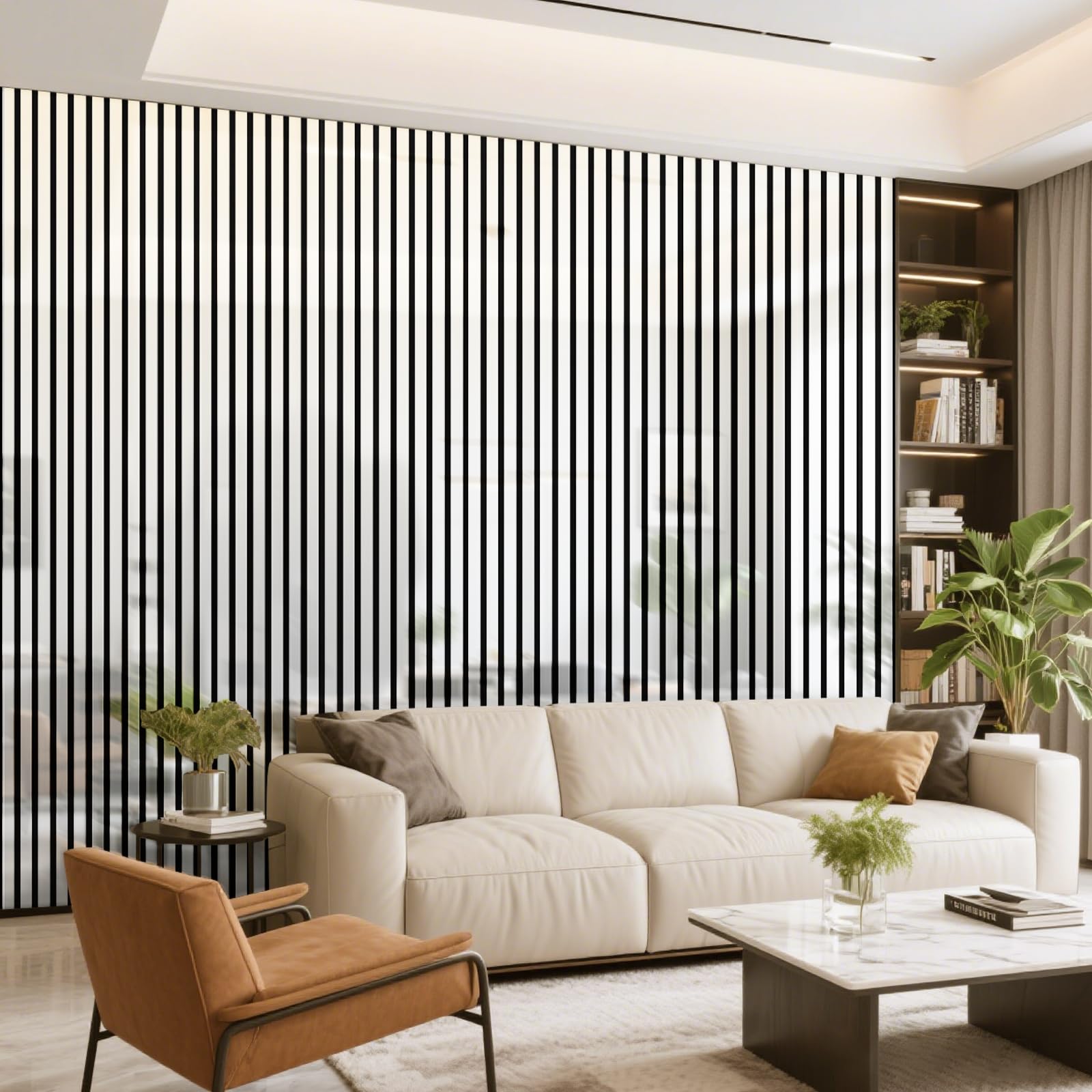 3Roll Silver Mirror Stripe Self Adhesive Wallpaper Peel and Stick Wallpaper For Living Room Bedroom 2.2mm Thick Thermal Waterproof Removable Sticky Back Plastic Roll Insulate Wall Paper Roll 40x300cm
