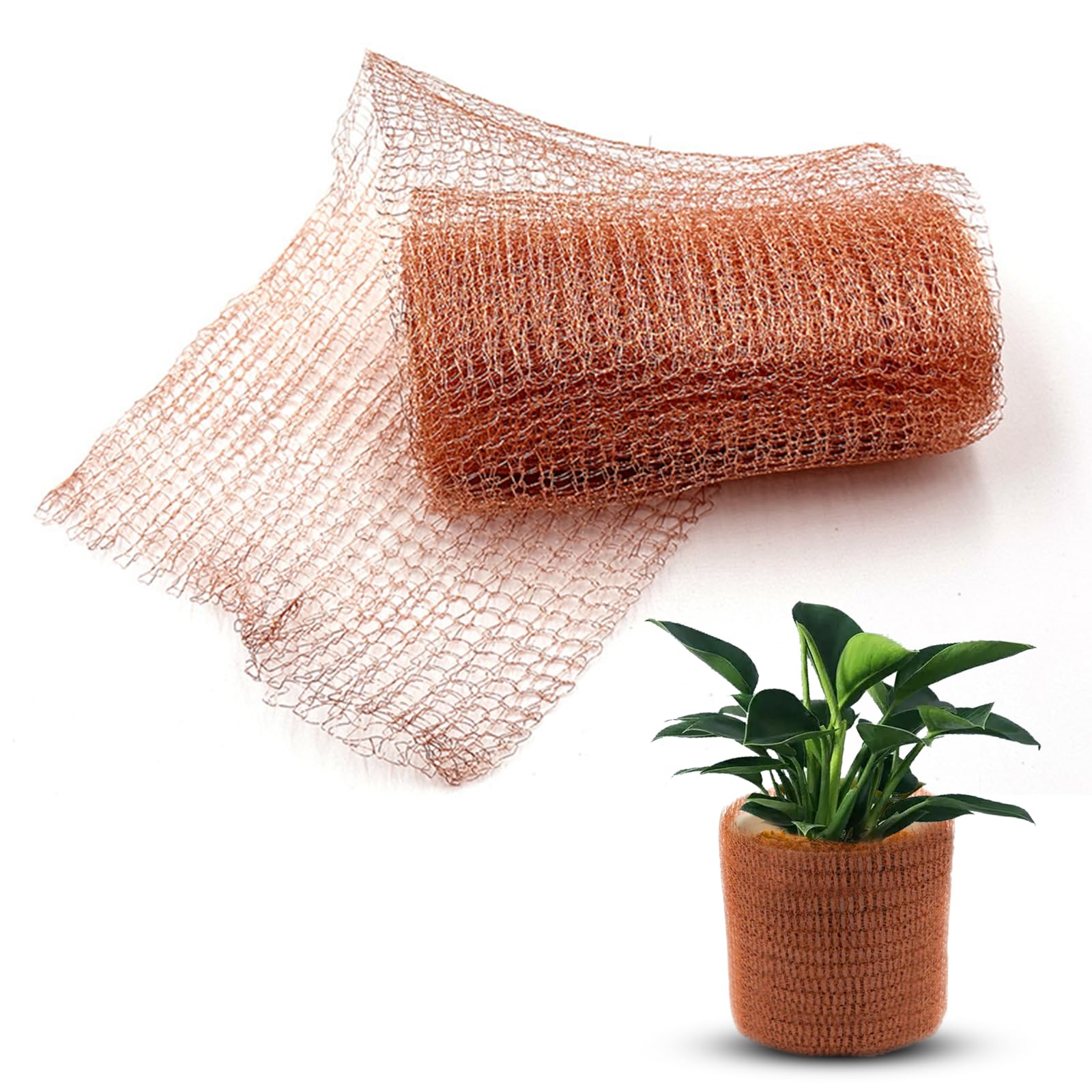 Pure Copper Netting 5" x 20ft Copper Tape Against Slugs and Snails, Copper Mesh Rat Trap for Garden, Pest Control and Worm Control
